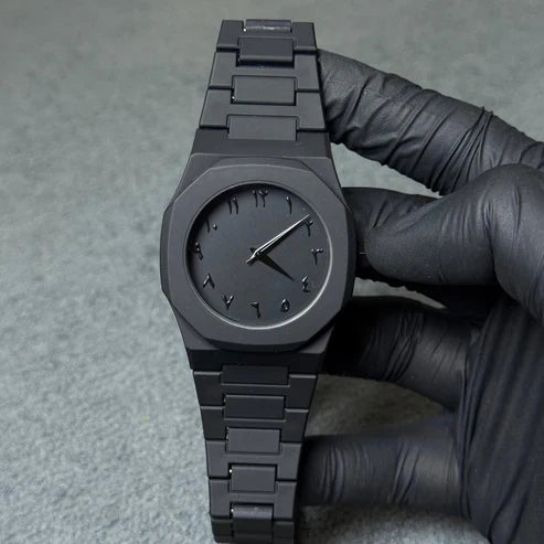 Original black arabic aura watch with fiber material